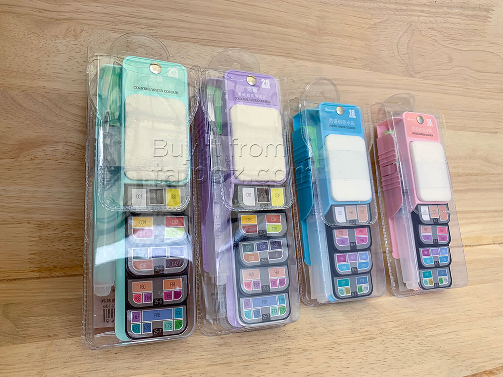 Màu nước Superior dạng thẻ quạt, màu pastel