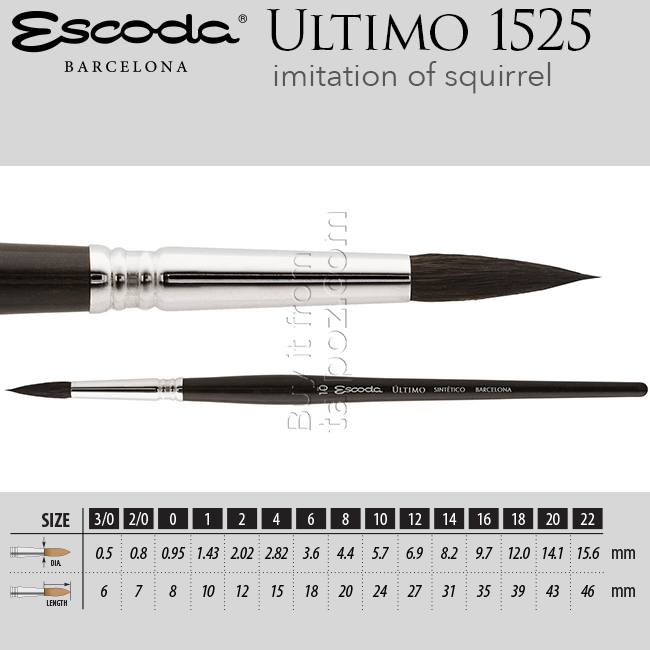 Cọ màu nước Escoda Ultimo 1525 - cọ tròn