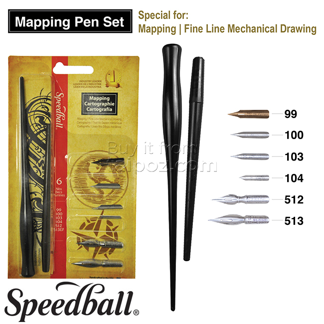 Bút chấm mực Speedball - bộ Mapping