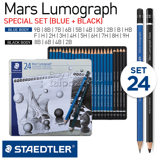 Bộ chì Staedtler Mars Lumograph 24 cây - Full Mix