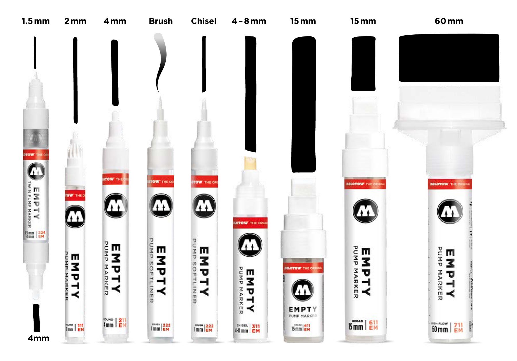 Bút marker Molotow One4All Acrylic Paint, loại không mực