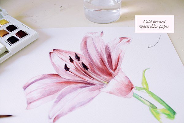 Sổ vẽ màu nước Arches, Natural White, hot-pressed, gáy keo