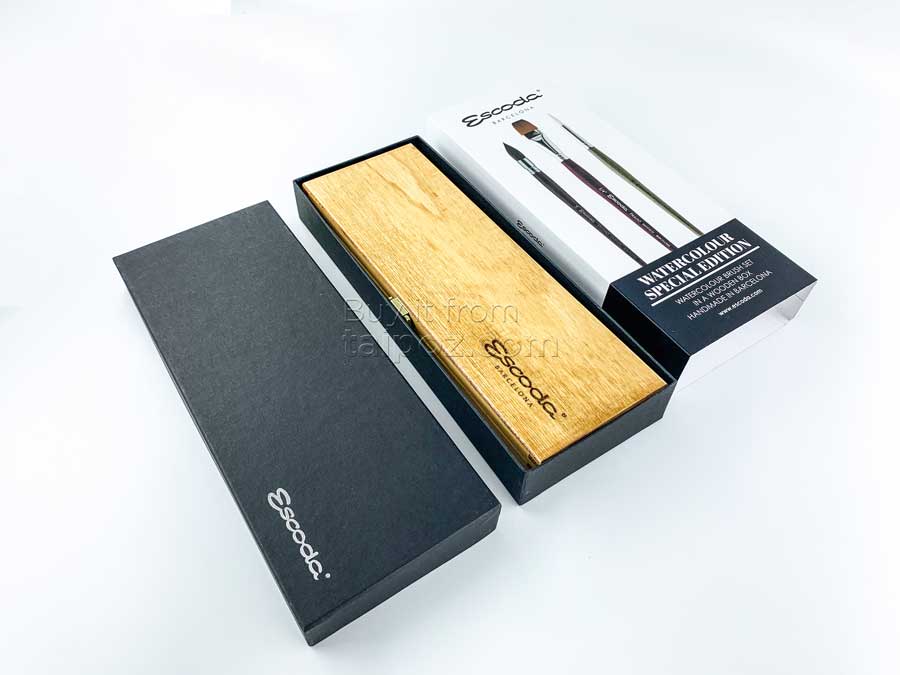 Bộ cọ vẽ màu nước Escoda 8700 - hộp gỗ (bản giới hạn)