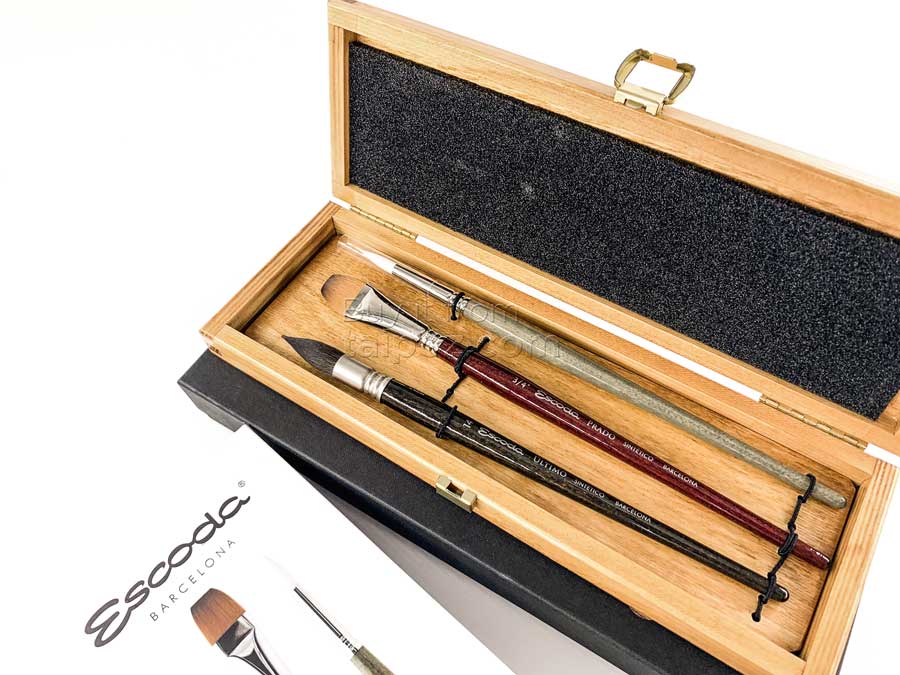 Bộ cọ vẽ màu nước Escoda 8700 - hộp gỗ (bản giới hạn)