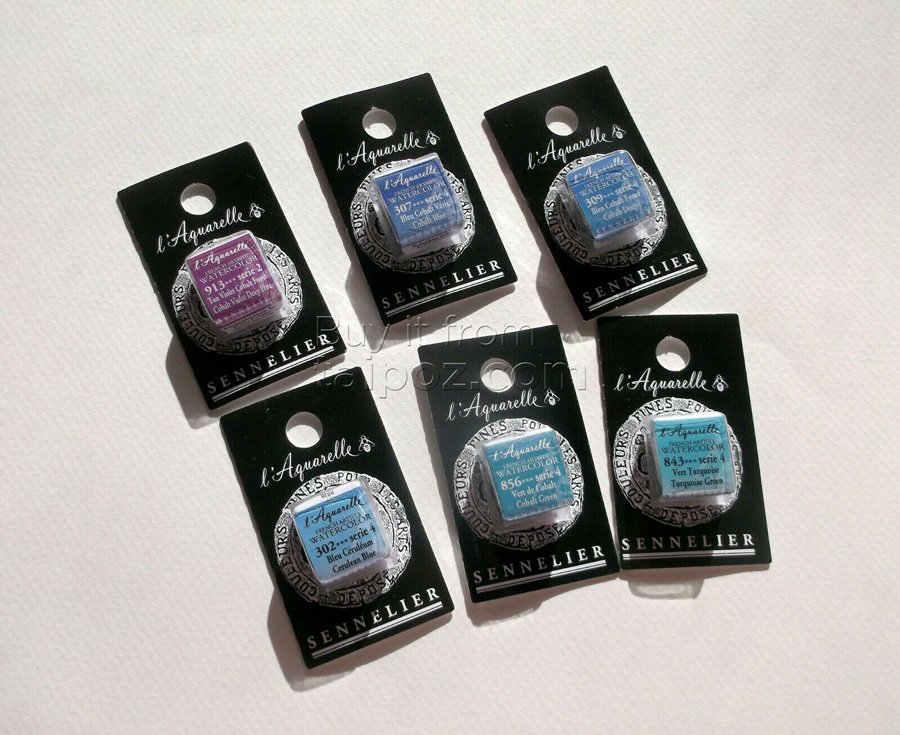 Màu nước hạng họa sĩ Sennelier Aquarelle, thẻ half-pan