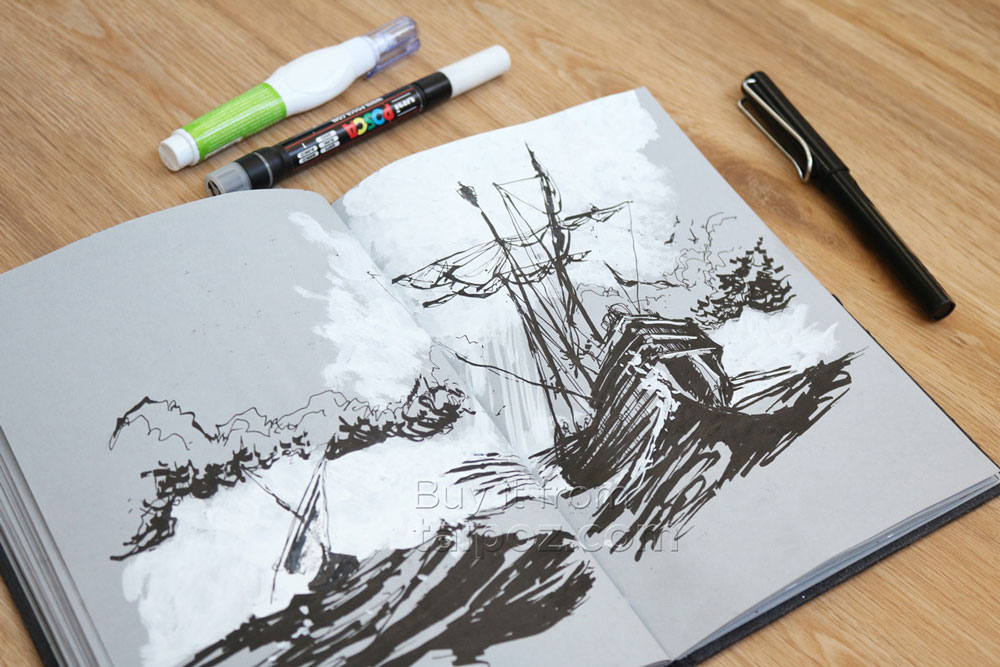 Sổ ký họa giấy xám The Grey Book