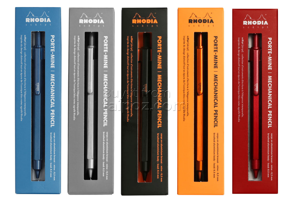 Bút chì bấm Rhodia nét 0.5mm, thân kim loại