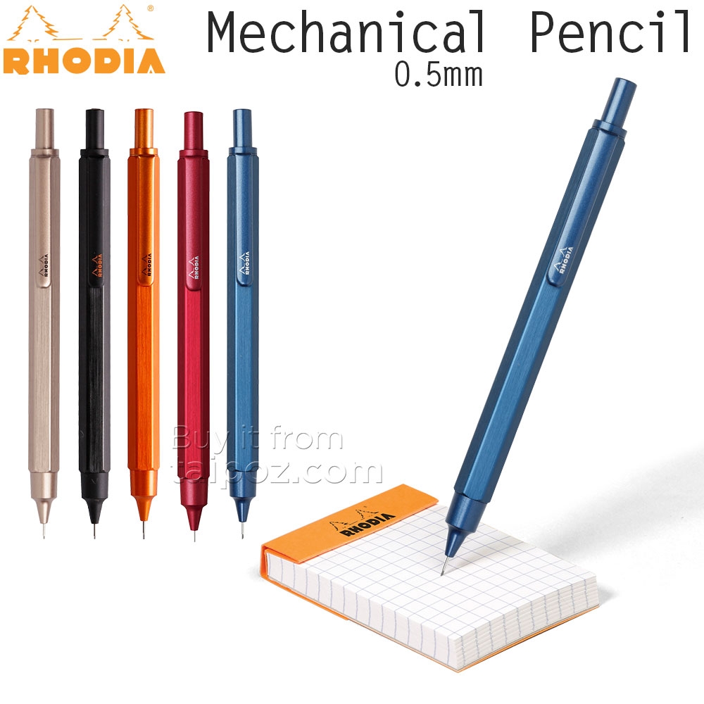 Bút chì bấm Rhodia nét 0.5mm, thân kim loại