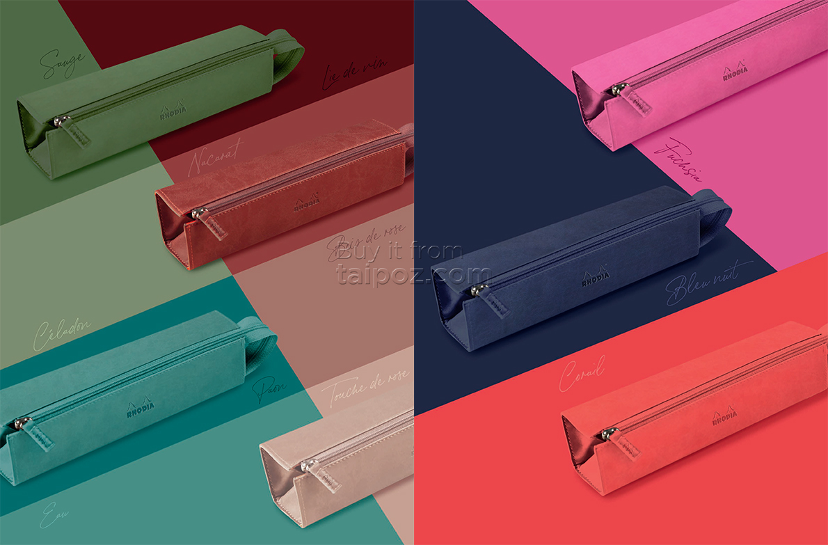 Túi đựng bút kiểu hộp chất liệu giả da Rhodiarama