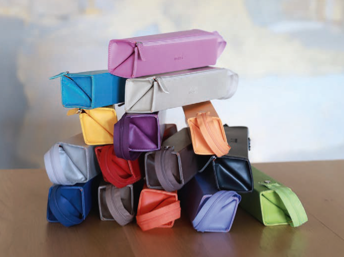 Túi đựng bút kiểu hộp chất liệu giả da Rhodiarama