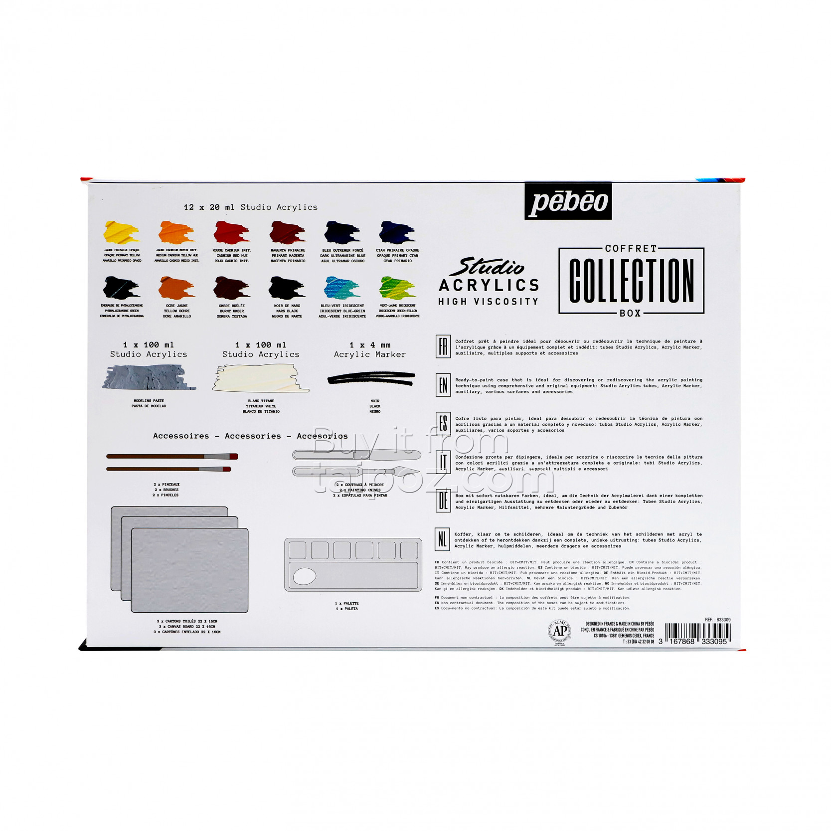 Bộ màu acrylic Pebeo Studio kèm dụng cụ