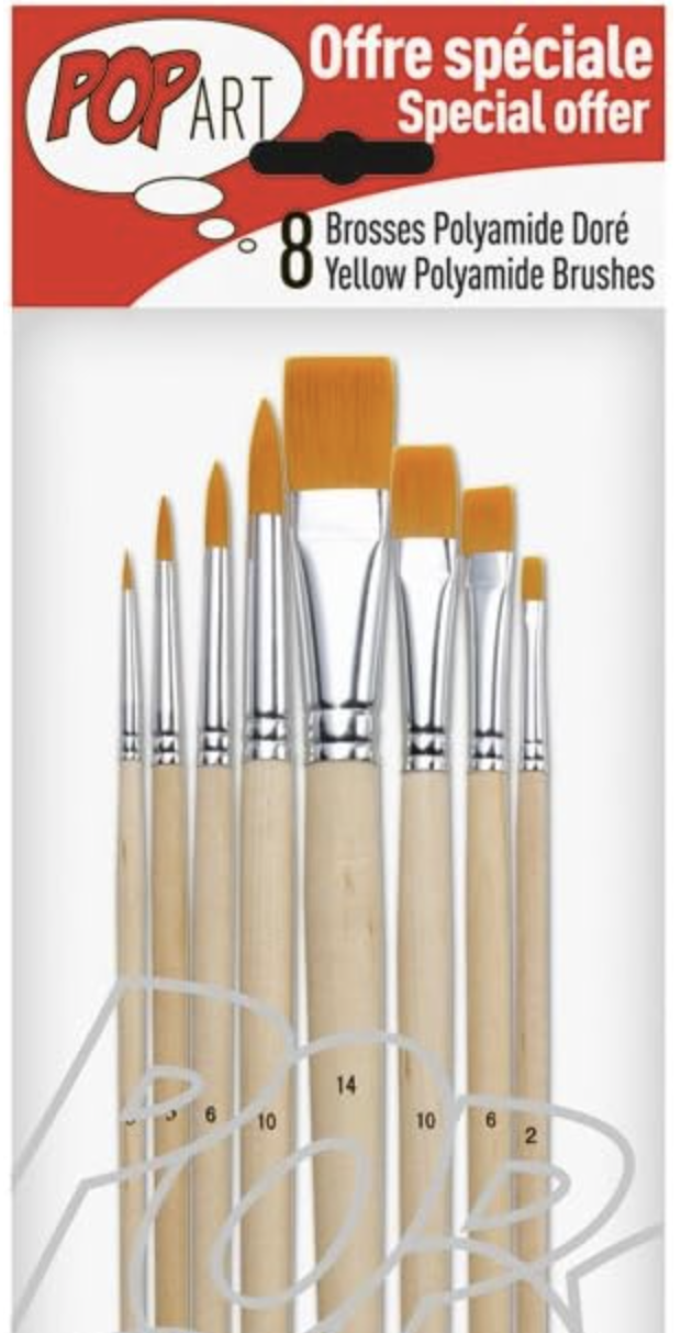 Bộ cọ vẽ màu acrylic & sơn dầu thân dài Pebeo Pop Art