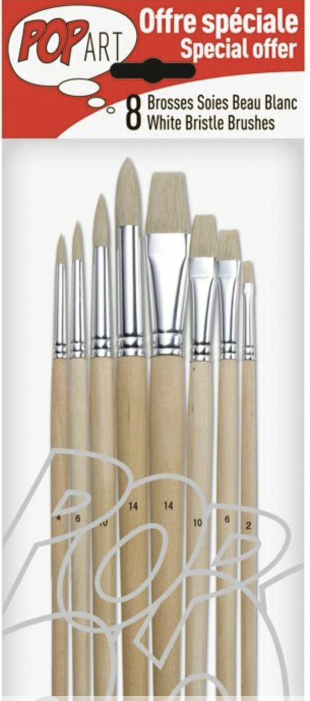 Bộ cọ vẽ màu acrylic & sơn dầu thân dài Pebeo Pop Art