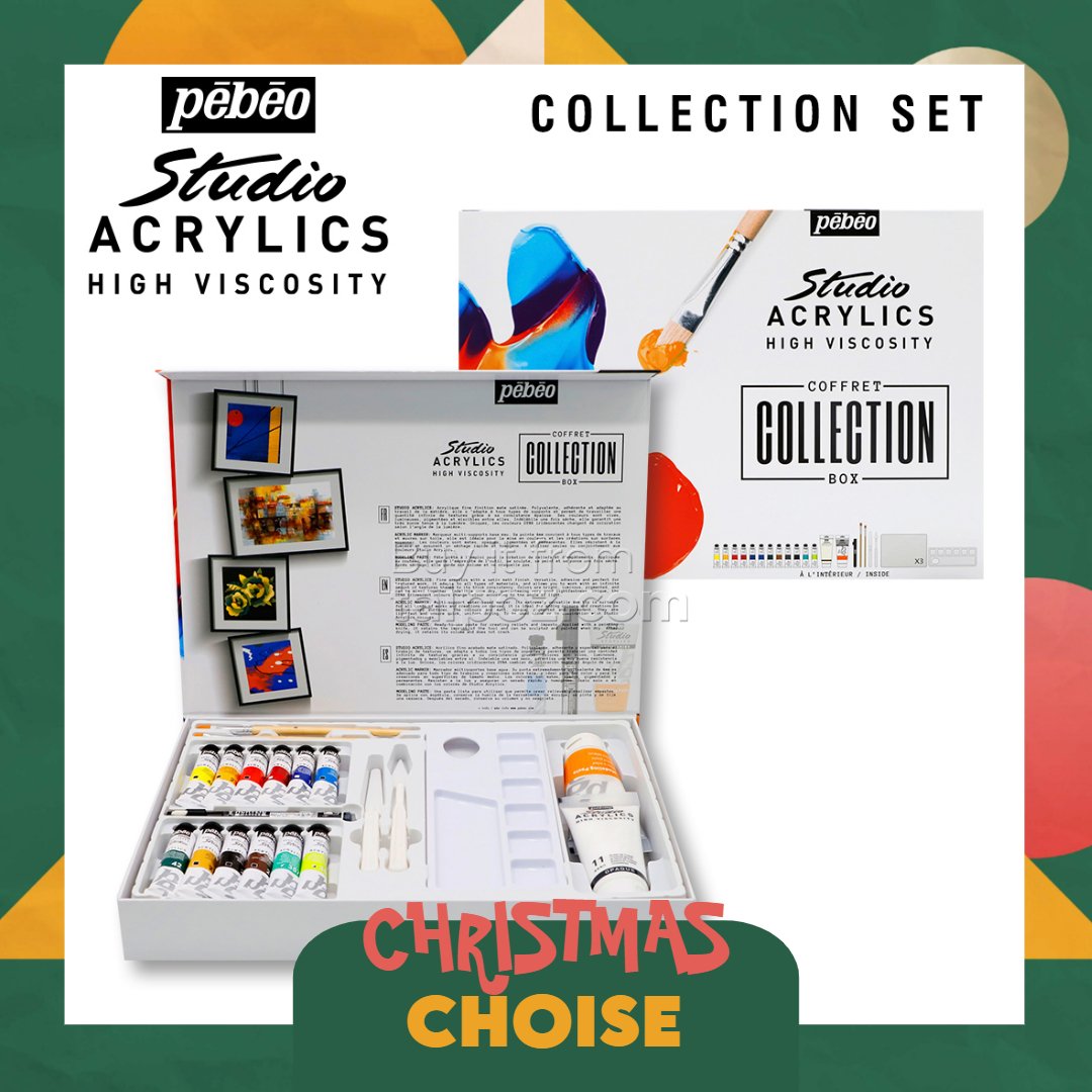 Bộ màu acrylic Pebeo Studio kèm dụng cụ