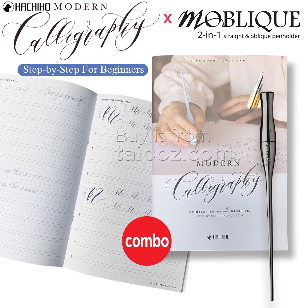Combo Sổ viết Modern Calligraphy + quản bút Moblique