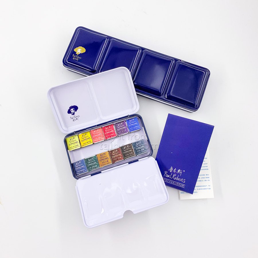 Màu nước Paul Rubens, thẻ half-pan kèm hộp đựng kim loại