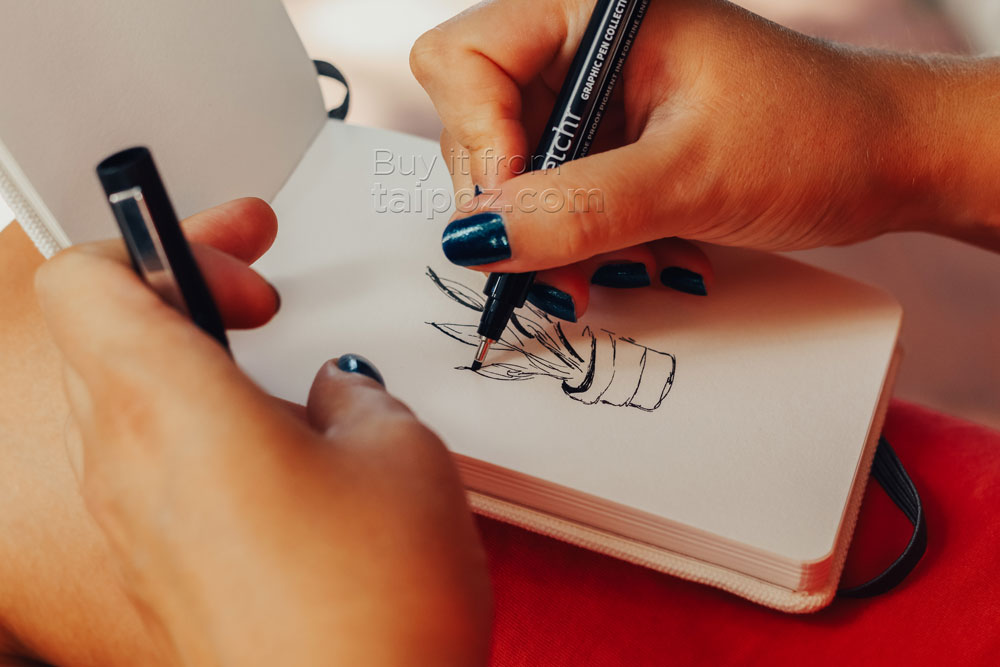 Bộ bút đi nét Etchr Graphic Pen Collection, mực đen