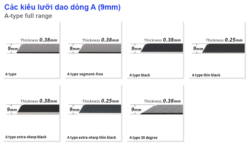 Lưỡi dao trượt 9mm NT Cutter A-type