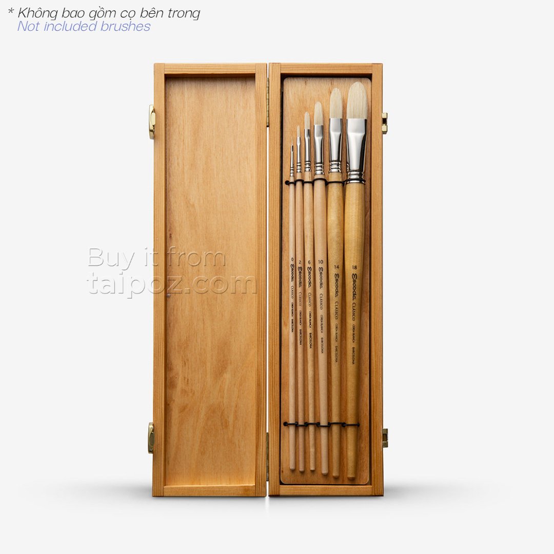 Hộp gỗ cao cấp dùng bảo quản cọ vẽ Escoda