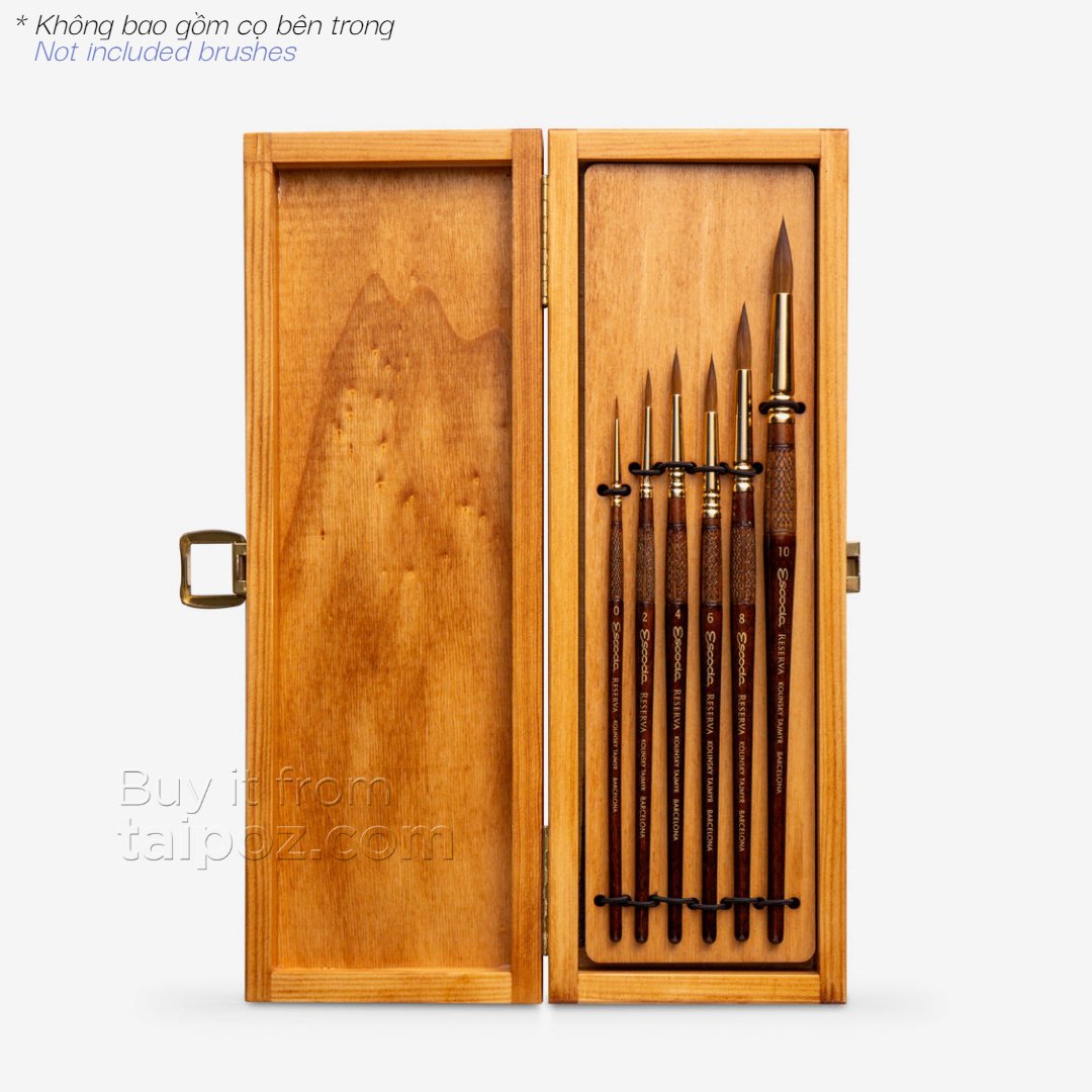 Hộp gỗ cao cấp dùng bảo quản cọ vẽ Escoda