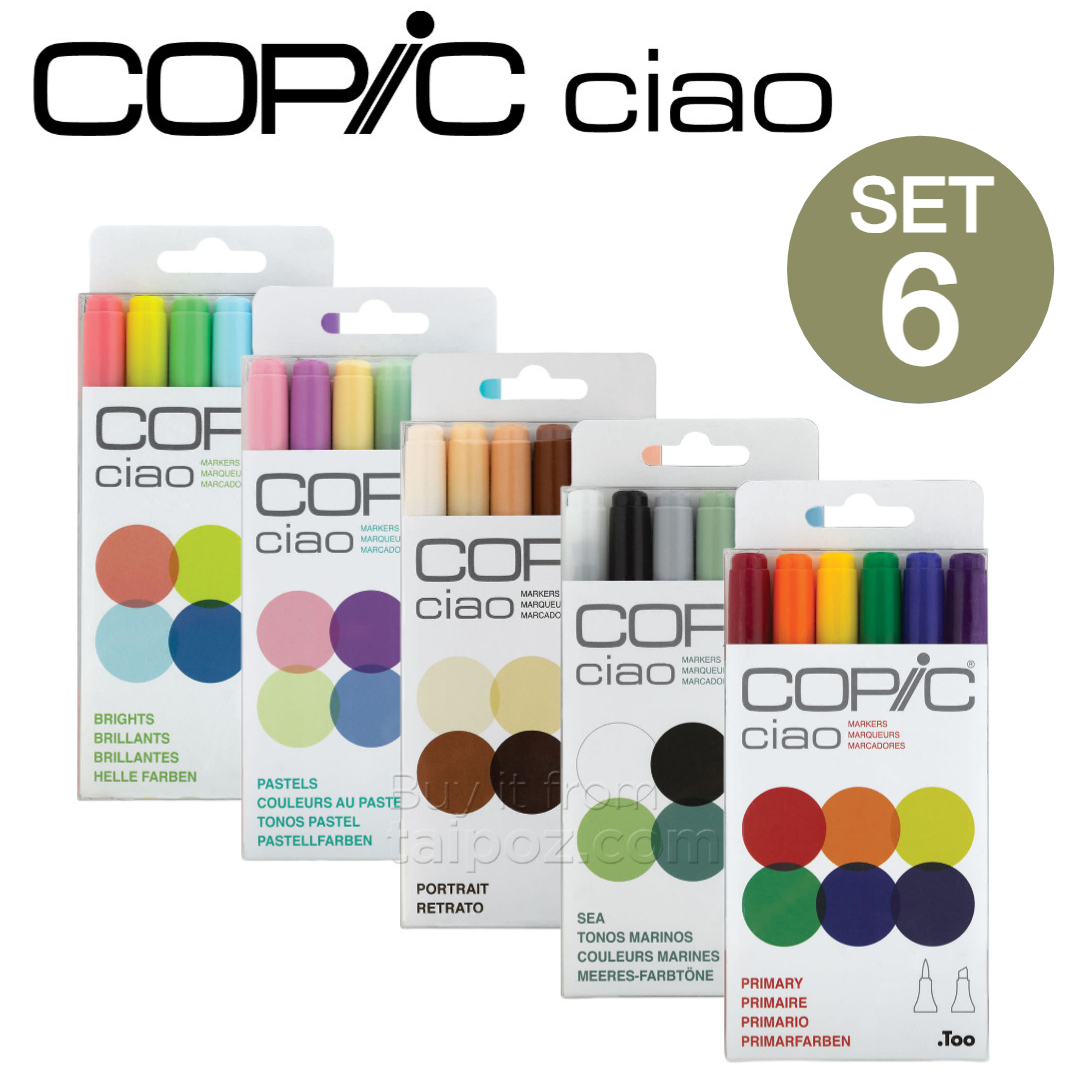 Bộ bút marker Copic Ciao, bộ 6 màu