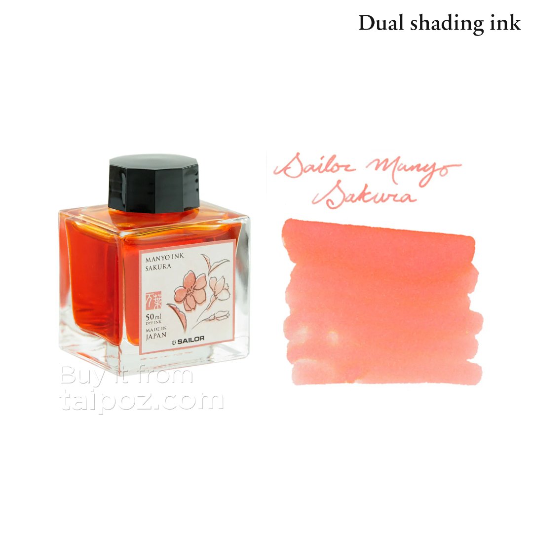 Mực bút máy nhị sắc Sailor Manyo Dual Shading, màu lẻ
