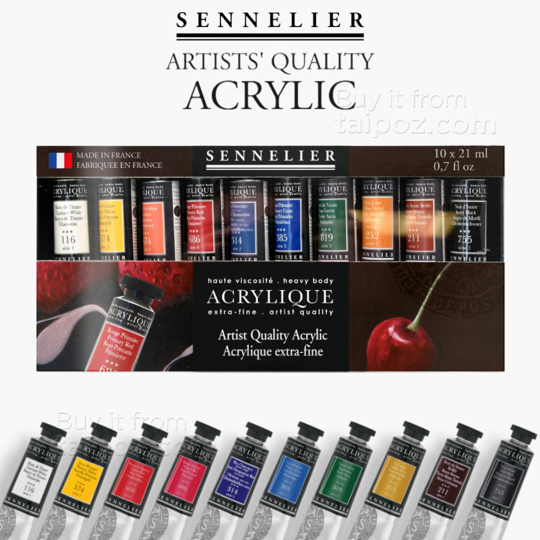 Màu acrylic hạng họa sĩ Sennelier Extra Fine, bộ 10 màu