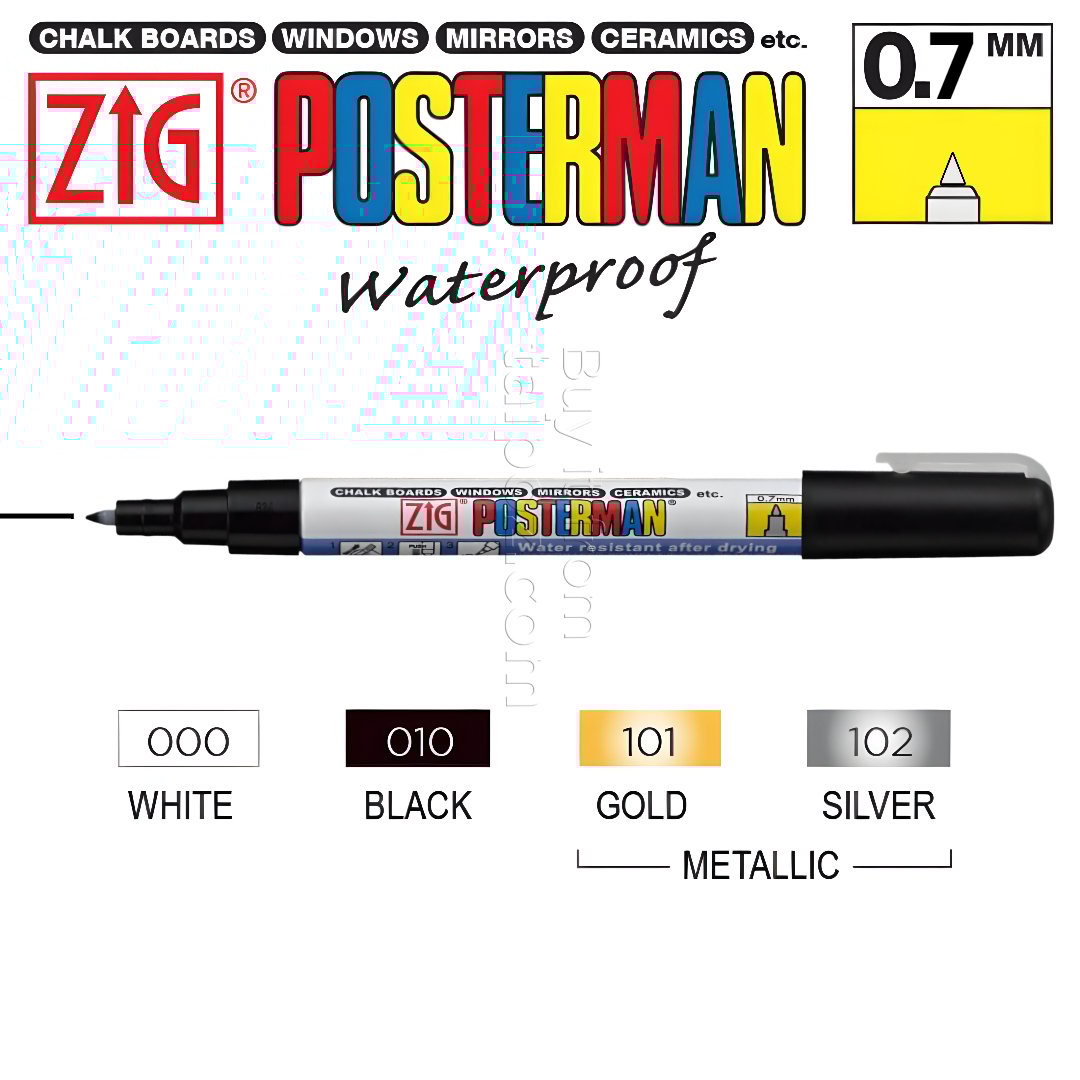 Bút vẽ trên nhiều chất liệu Zig Posterman, nét 0.7mm