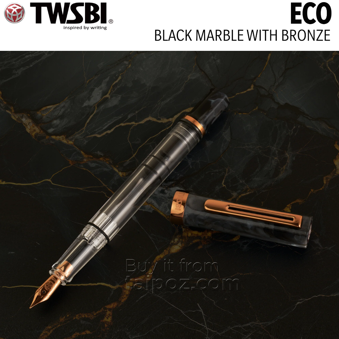 Bút máy TWSBI ECO Black Marble with Bronze