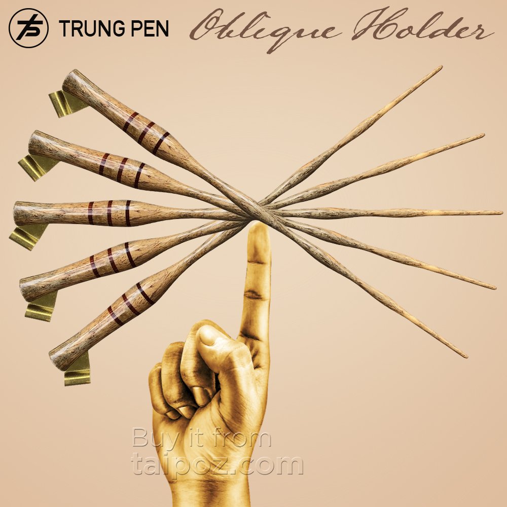 Cán bút oblique gỗ cao cấp Trung Pen