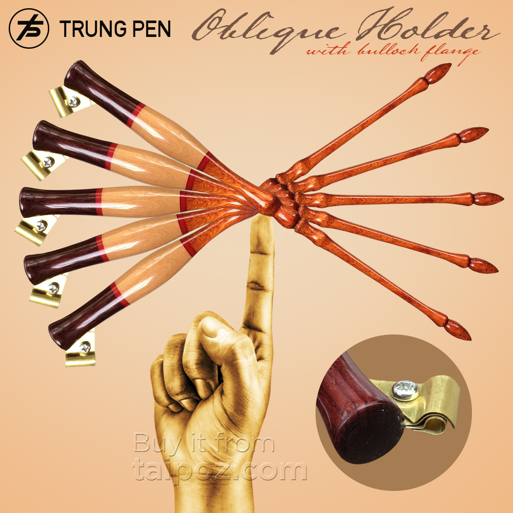 Cán bút oblique gỗ cao cấp Trung Pen, kiểu bullock flange